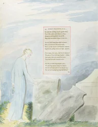 &39;Elegia escrita em um quintal da igreja do país&39;, desenho 112 de &39;Os poemas de Thomas Gray&39;, 1797-98 (wc com caneta e tinta no papel)
